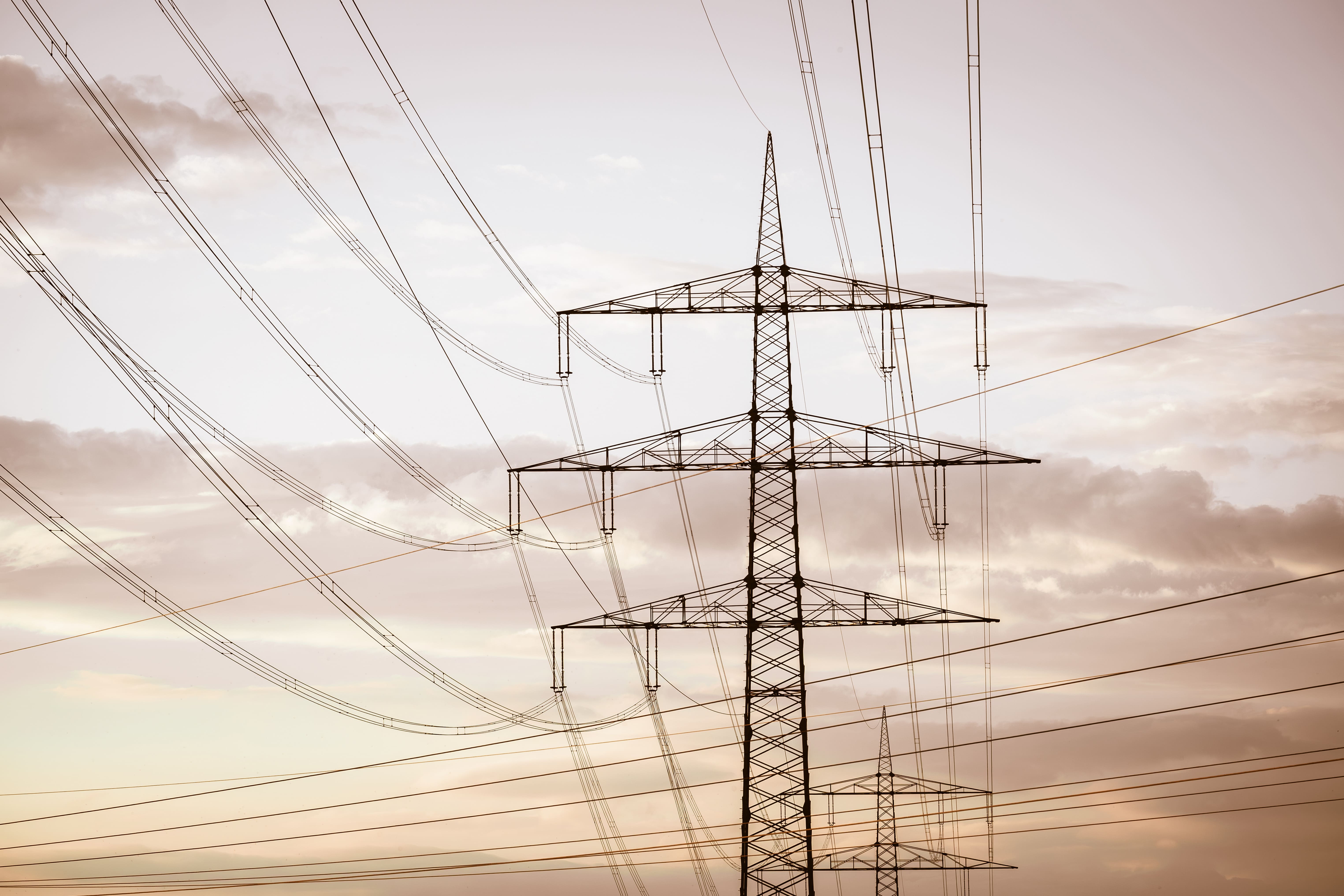 High tension electricity lines